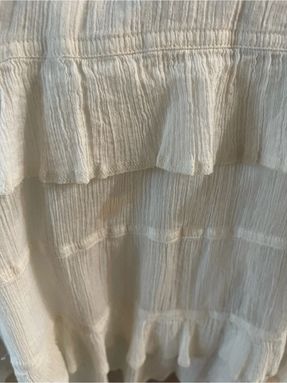 LOFT Romantic Cream Tiered Maxi Skirt
